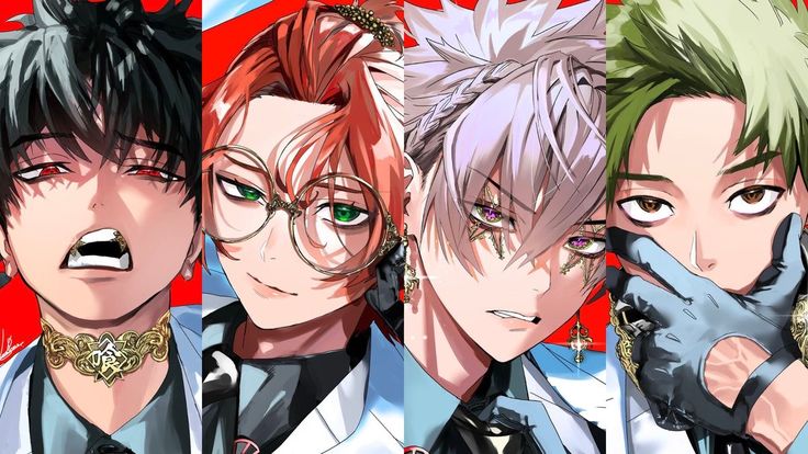 Banner Tim Inti Sosis Center: empat karakter bergaya anime berseragam